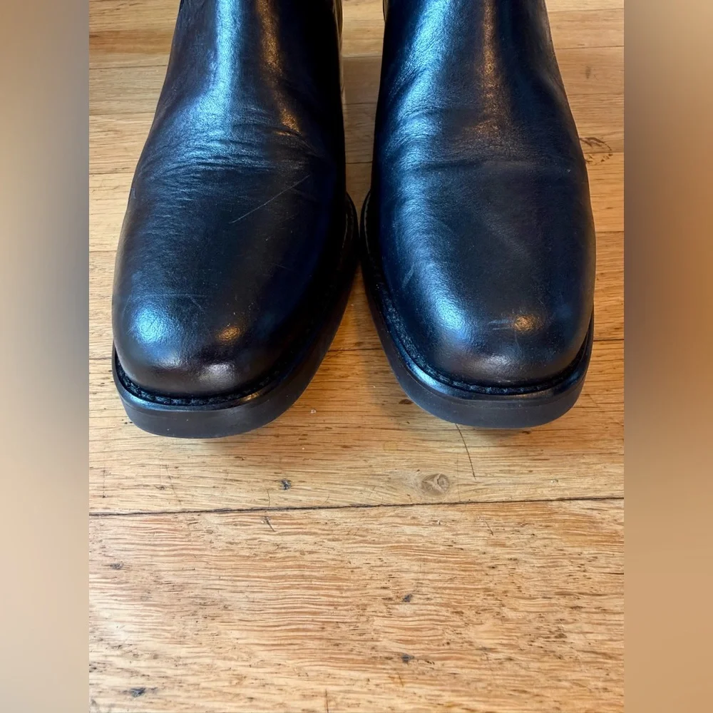 COS Leather Chelsea Boots Ankle Round Almond Toe Minimalist Workwear Block Heel - Picture 6 of 8